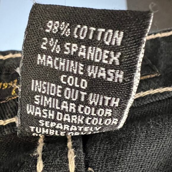 Y2K Southpole Denim Jean Short Womens Size 9 Black Contrast Embroidered & Bling - Picture 7 of 7